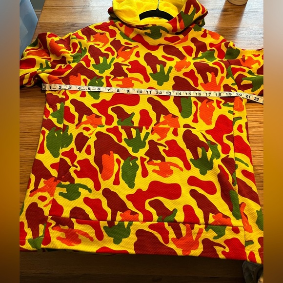 Adidas X NERD Pharrell Williams Champ Yellow Camo ERG Glo Hoodie Size Medium - Picture 6 of 8